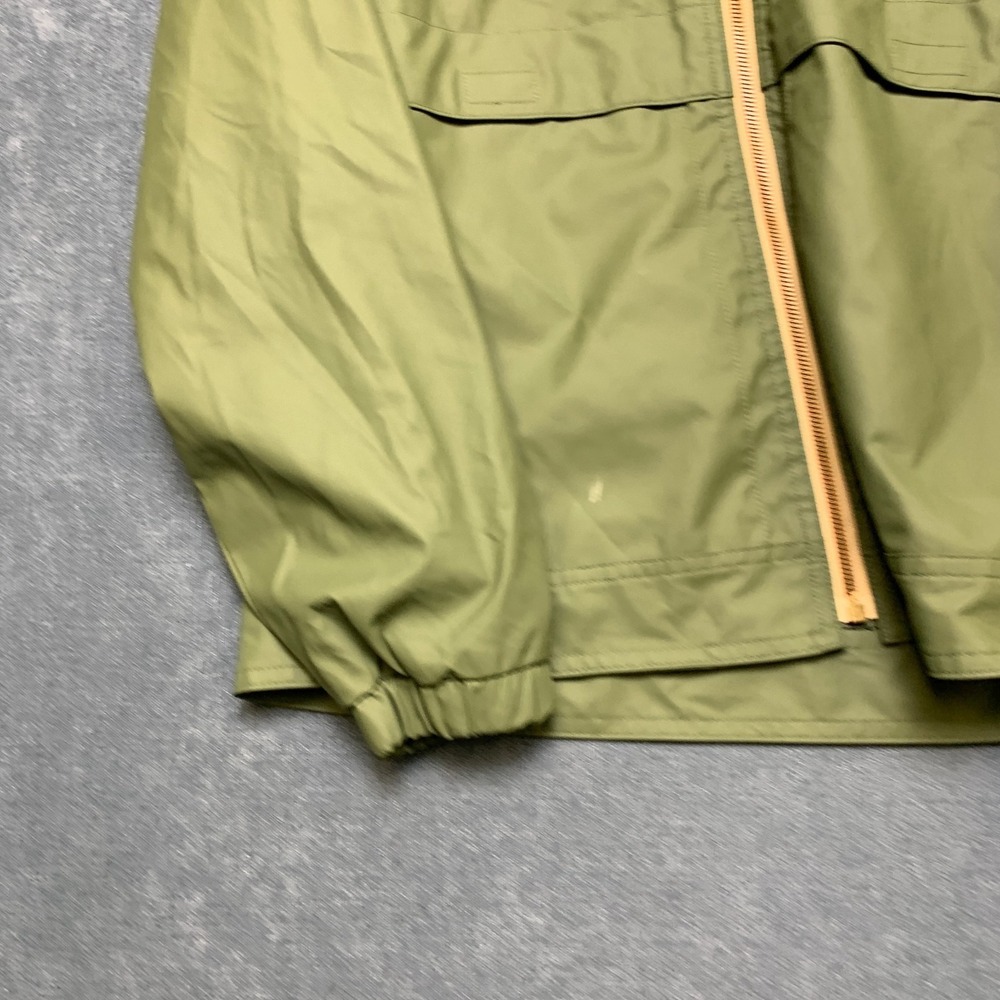 Weatherproof Vintage Hooded Rain Jacket Mens Medium Green Lined Full Zip Winter - Picture 2 of 13